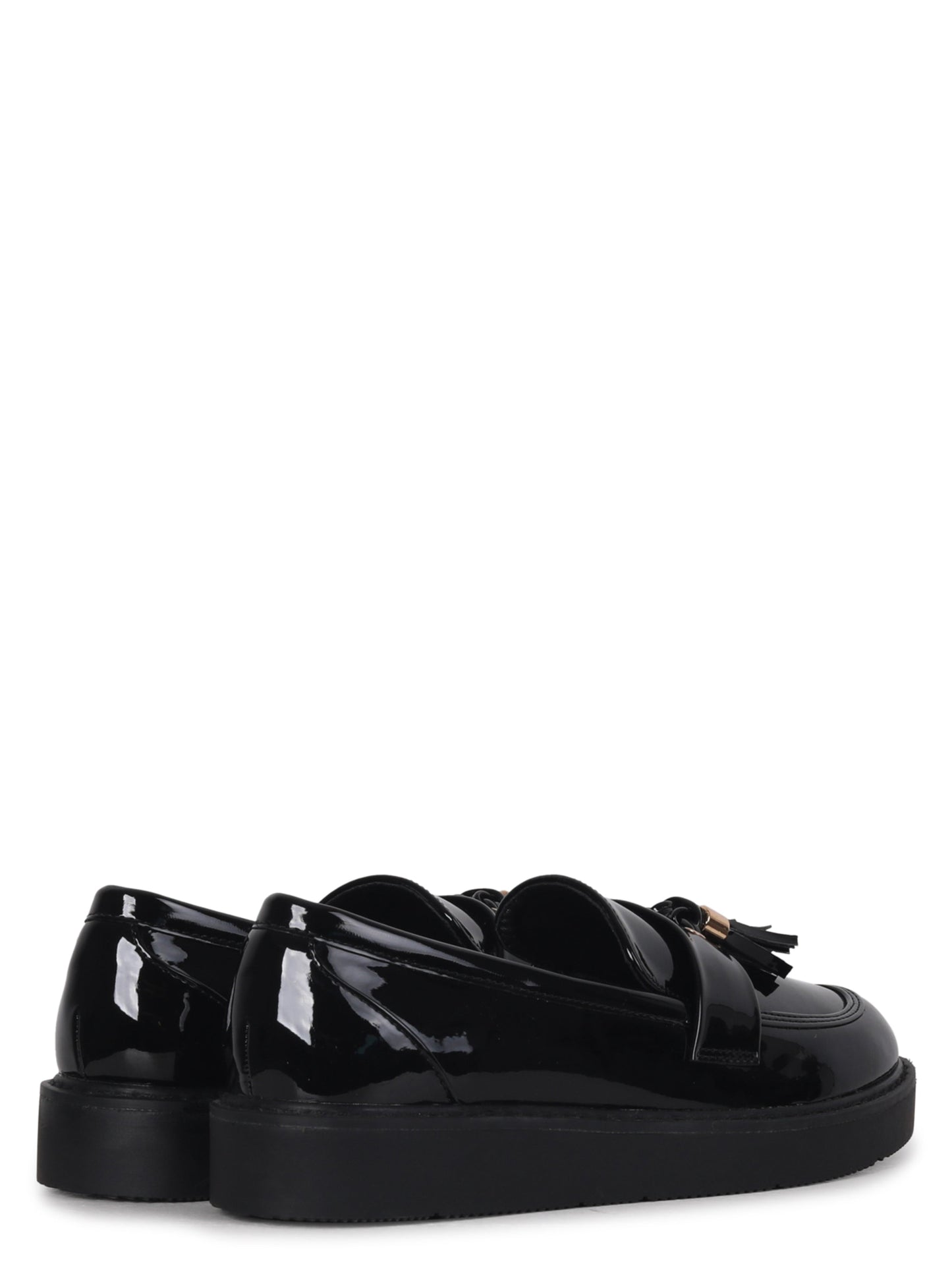 Naomi Wide Fit Black Patent Loafers
