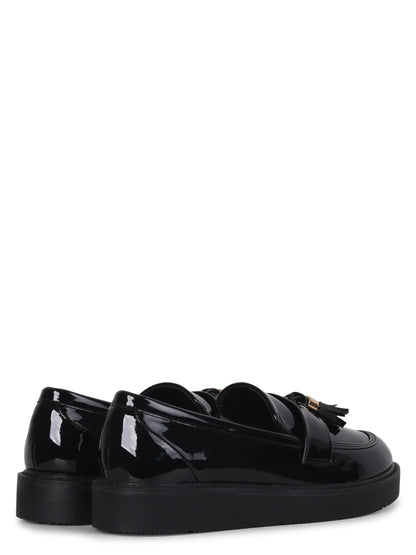 Naomi Wide Fit Black Patent Loafers