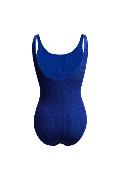 Goa Blue Crinkle Square Neck Swimsuit