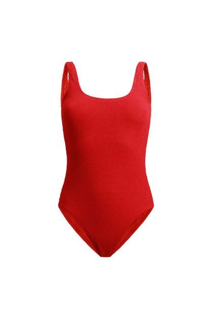 Goa Red Ribbed Swimsuit