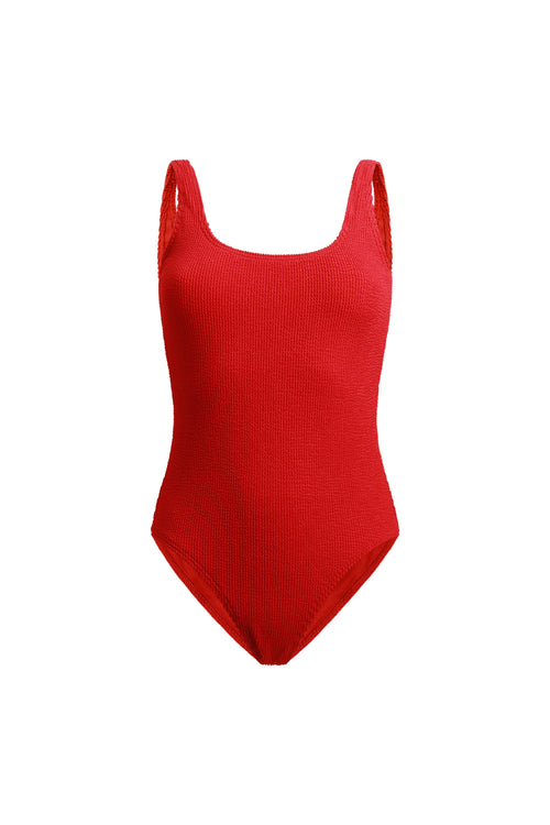 Goa Red Ribbed Swimsuit