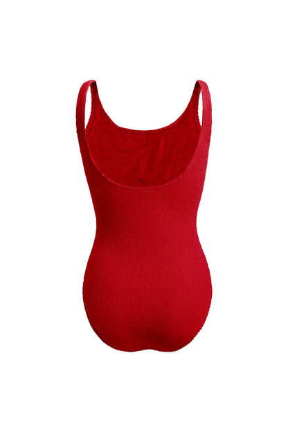 Goa Red Ribbed Swimsuit