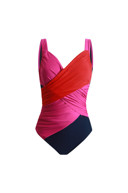 Sorrento Bright Colour Block Draped Swimsuit
