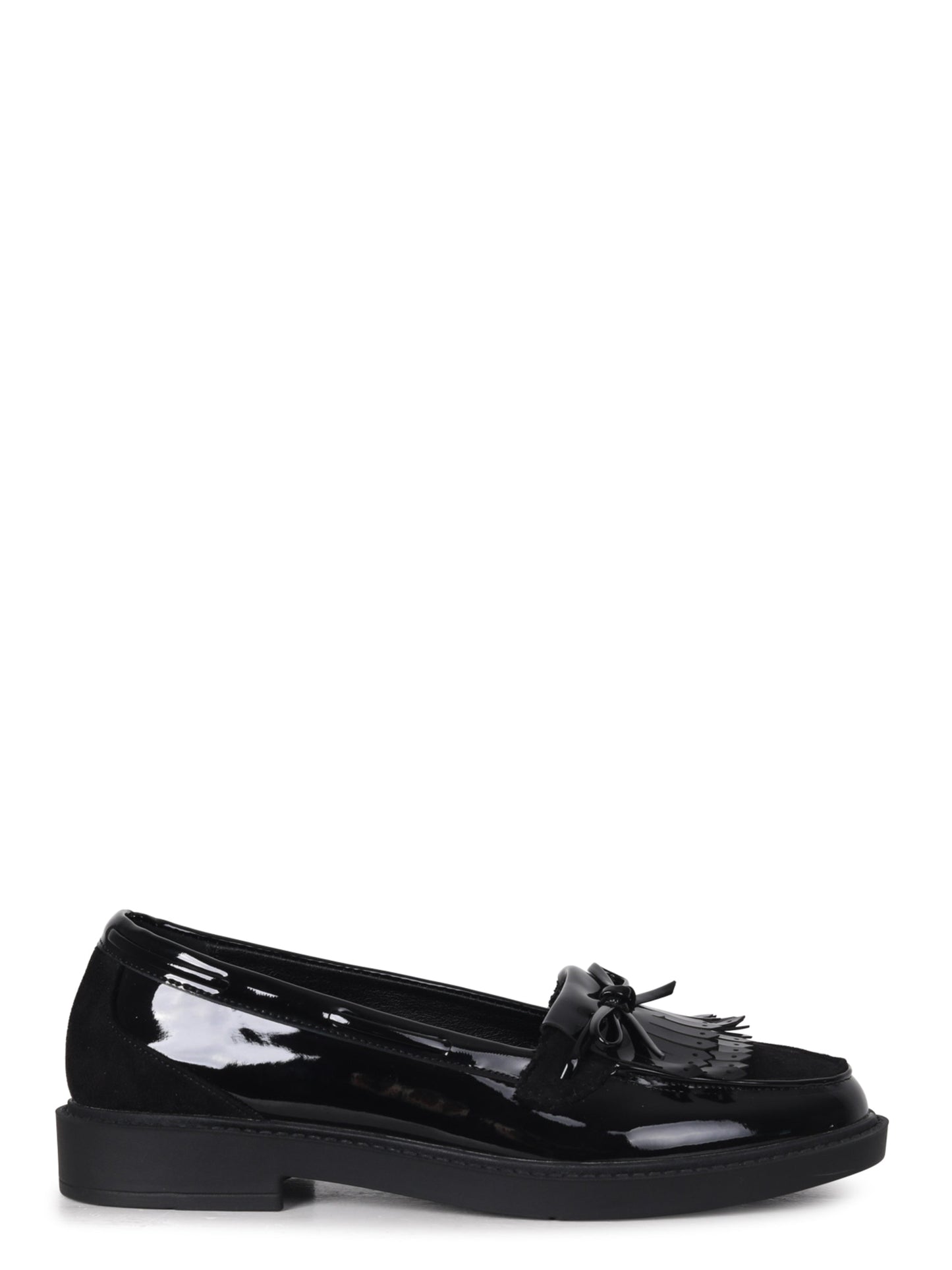 Mallo Black Faux Suede & Leather Loafers