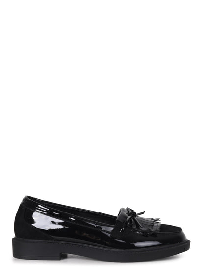 Mallo Black Faux Suede & Leather Loafers