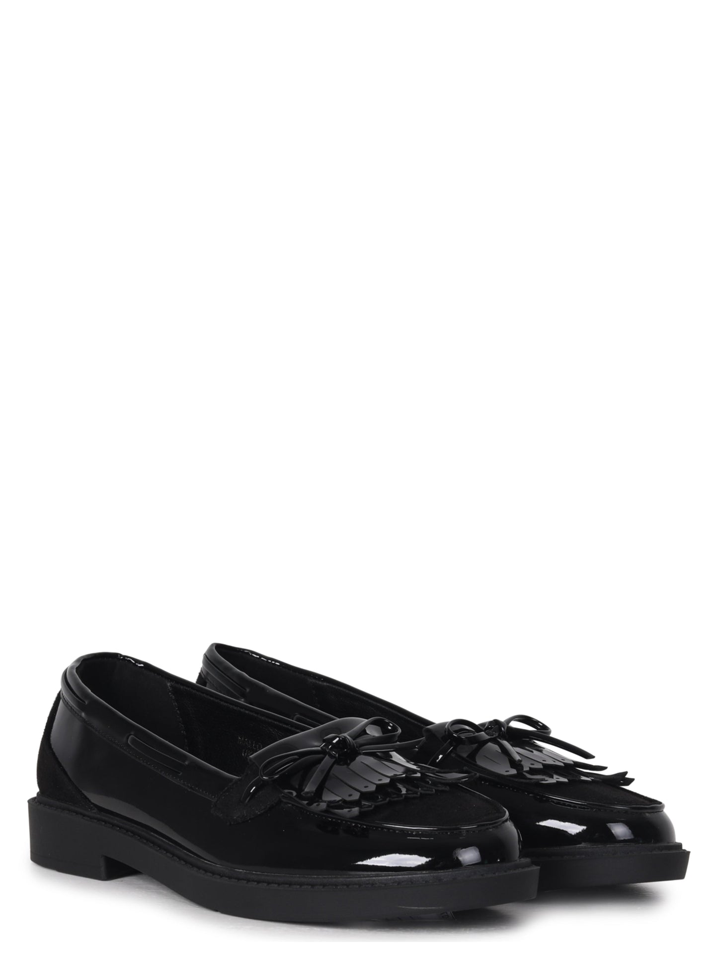 Mallo Black Faux Suede & Leather Loafers