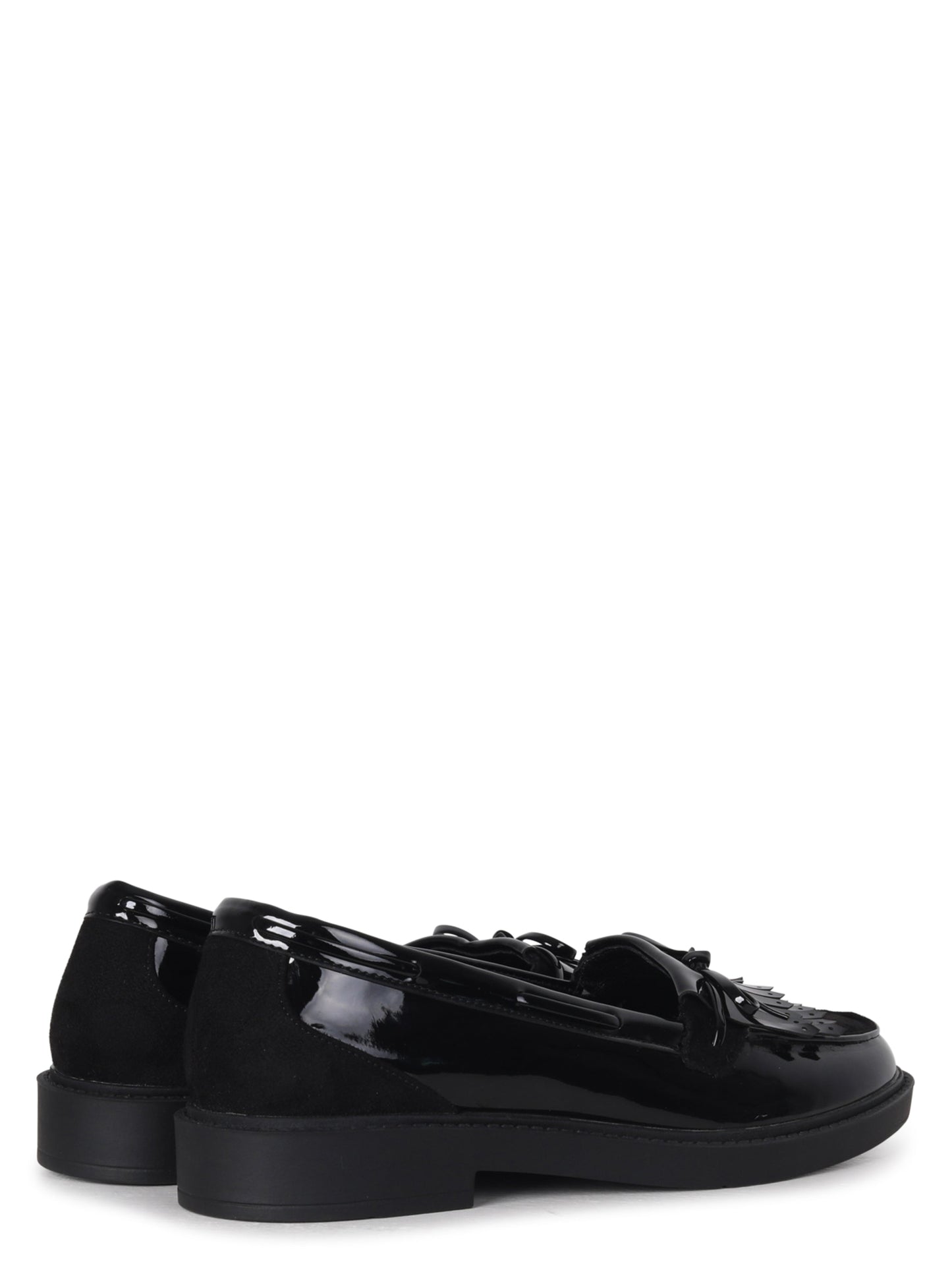 Mallo Black Faux Suede & Leather Loafers