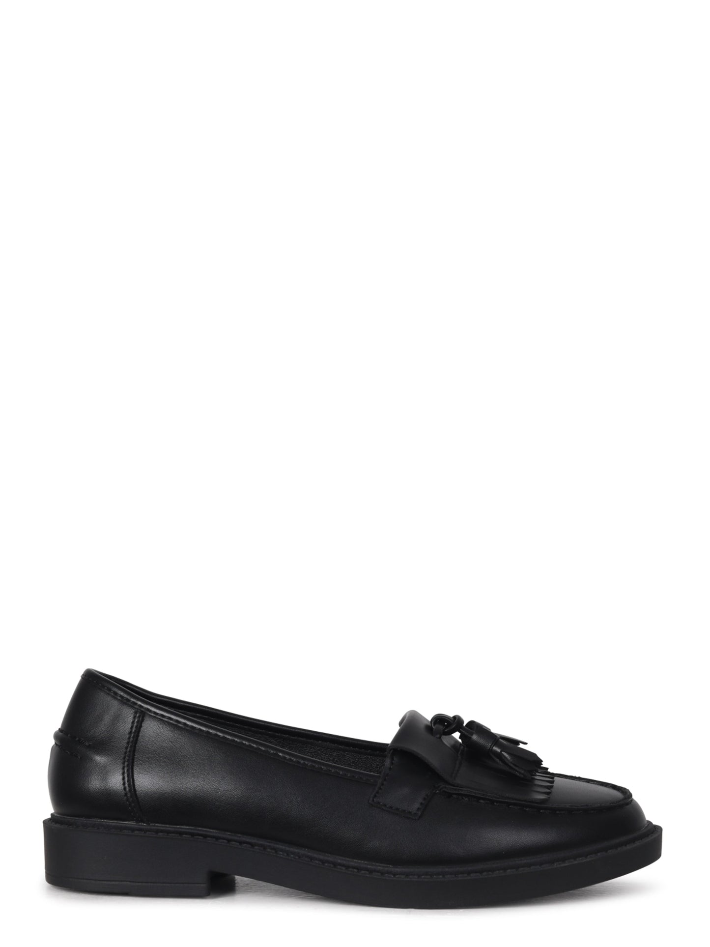 Kamille Black Faux Leather Loafers