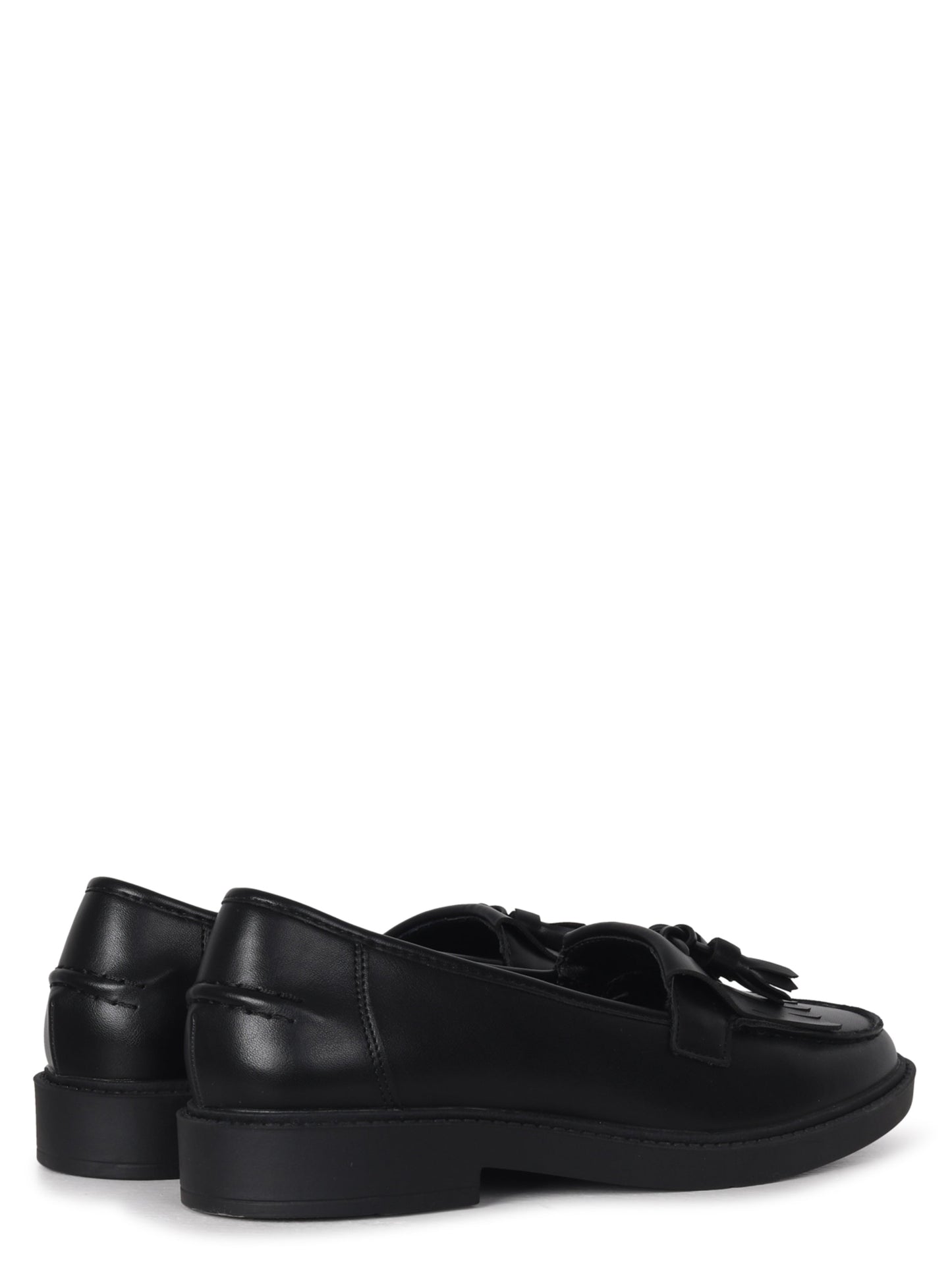 Kamille Black Faux Leather Loafers
