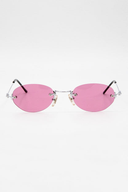 SGSTACY - Rimless Metal Frame Oval Sunglasses