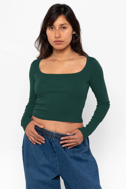 43027 - Baby Rib Long Sleeve Square Neck Tee