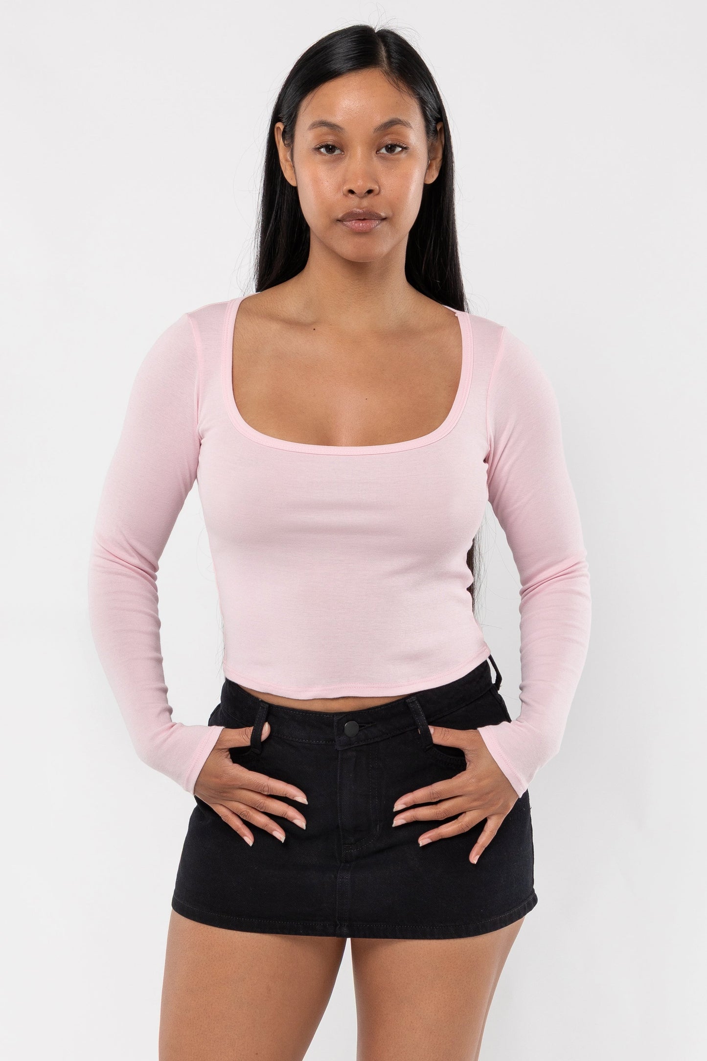 43027 - Baby Rib Long Sleeve Square Neck Tee