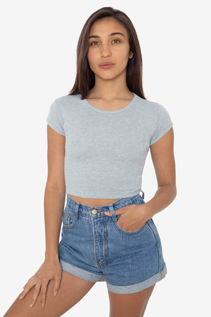 43035 - Cap Sleeve Baby Rib Crop Top