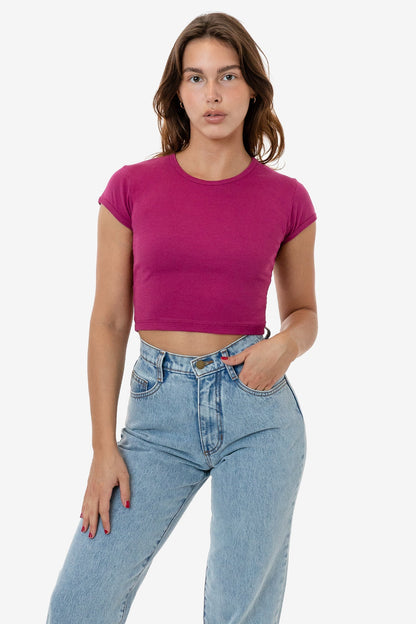 43035 - Cap Sleeve Baby Rib Crop Top