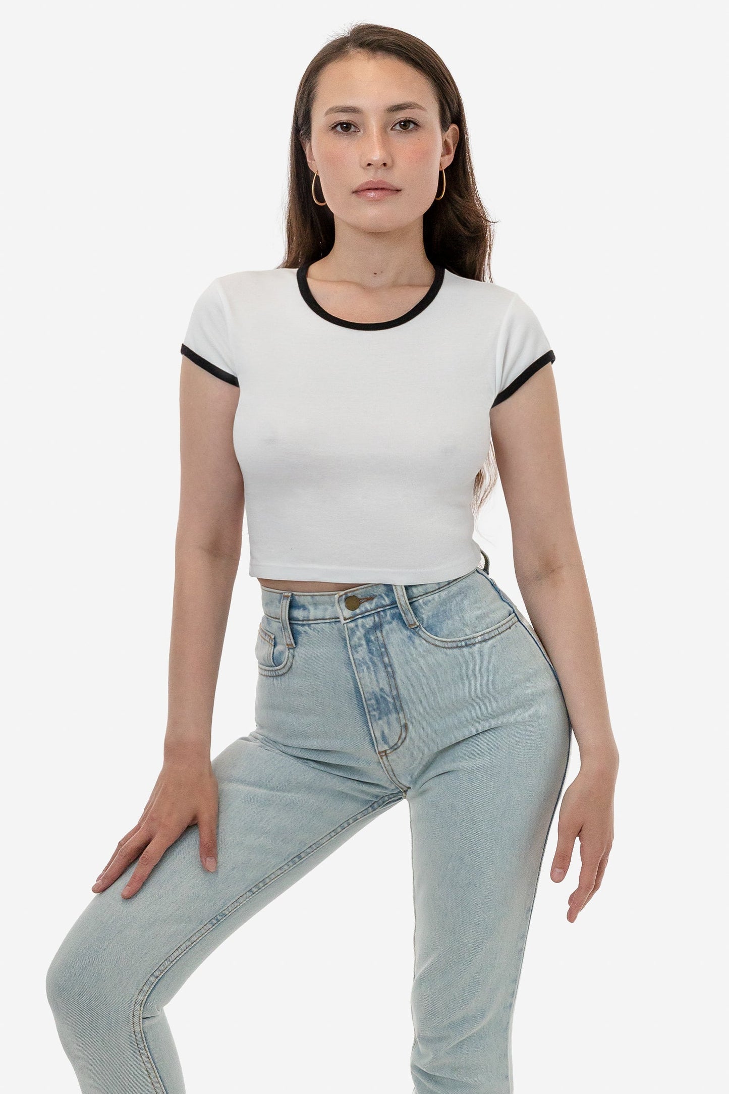43035 - Cap Sleeve Baby Rib Crop Top