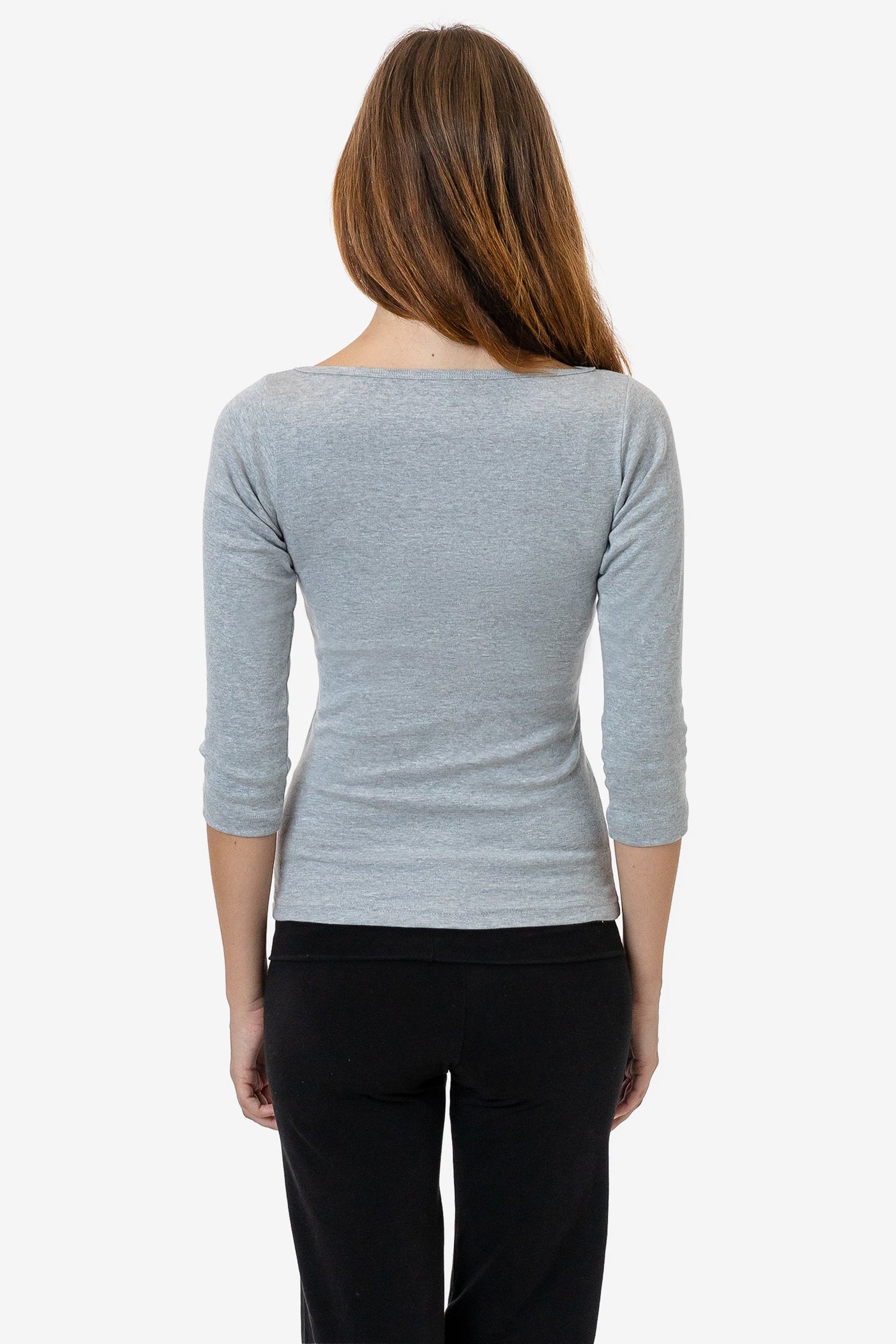 43044 - Baby Rib 3/4 Sleeve Boatneck Top