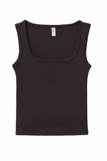 43055 - Baby Rib Square Neck Tank Top