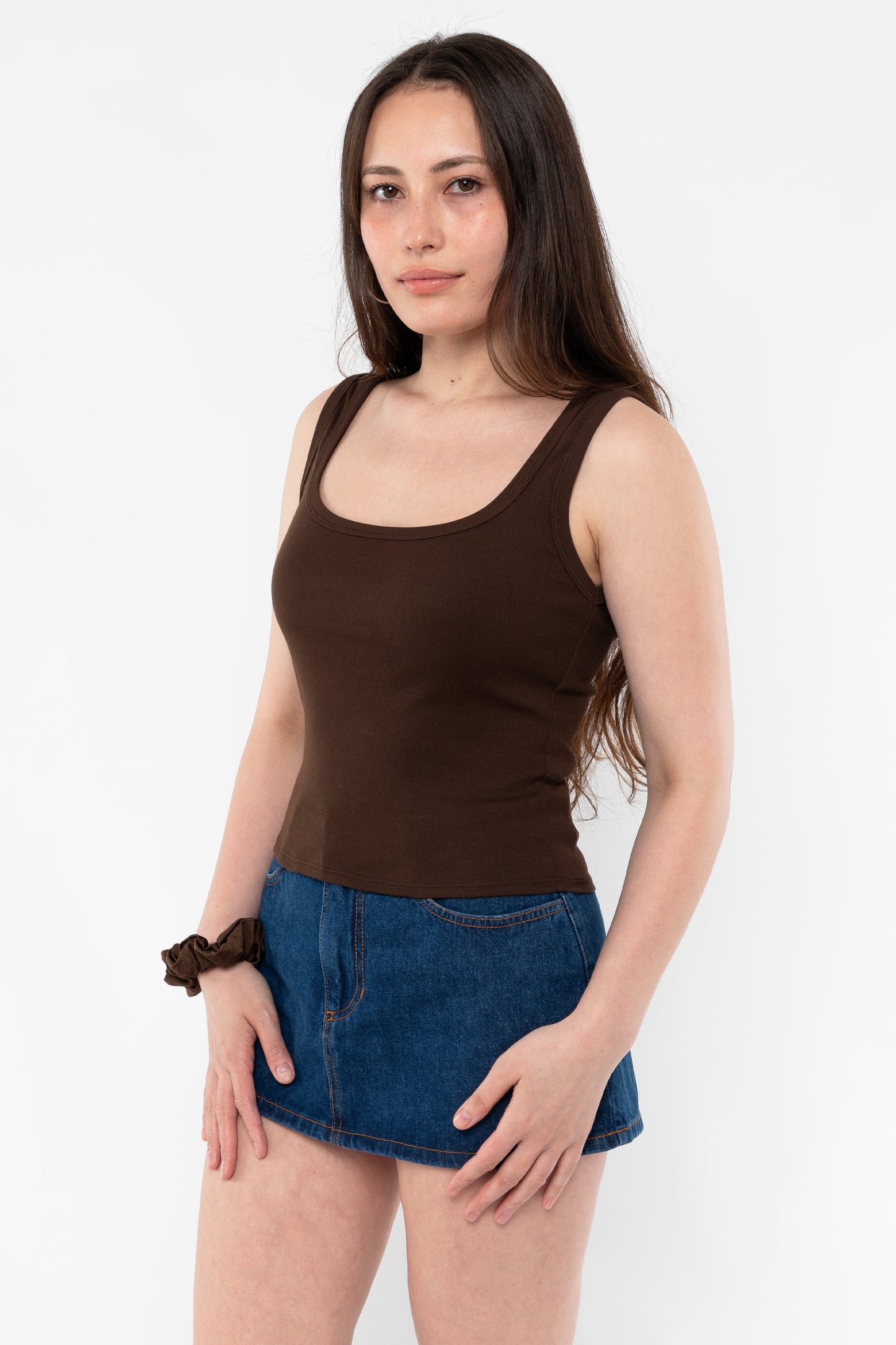 43055 - Baby Rib Square Neck Tank Top