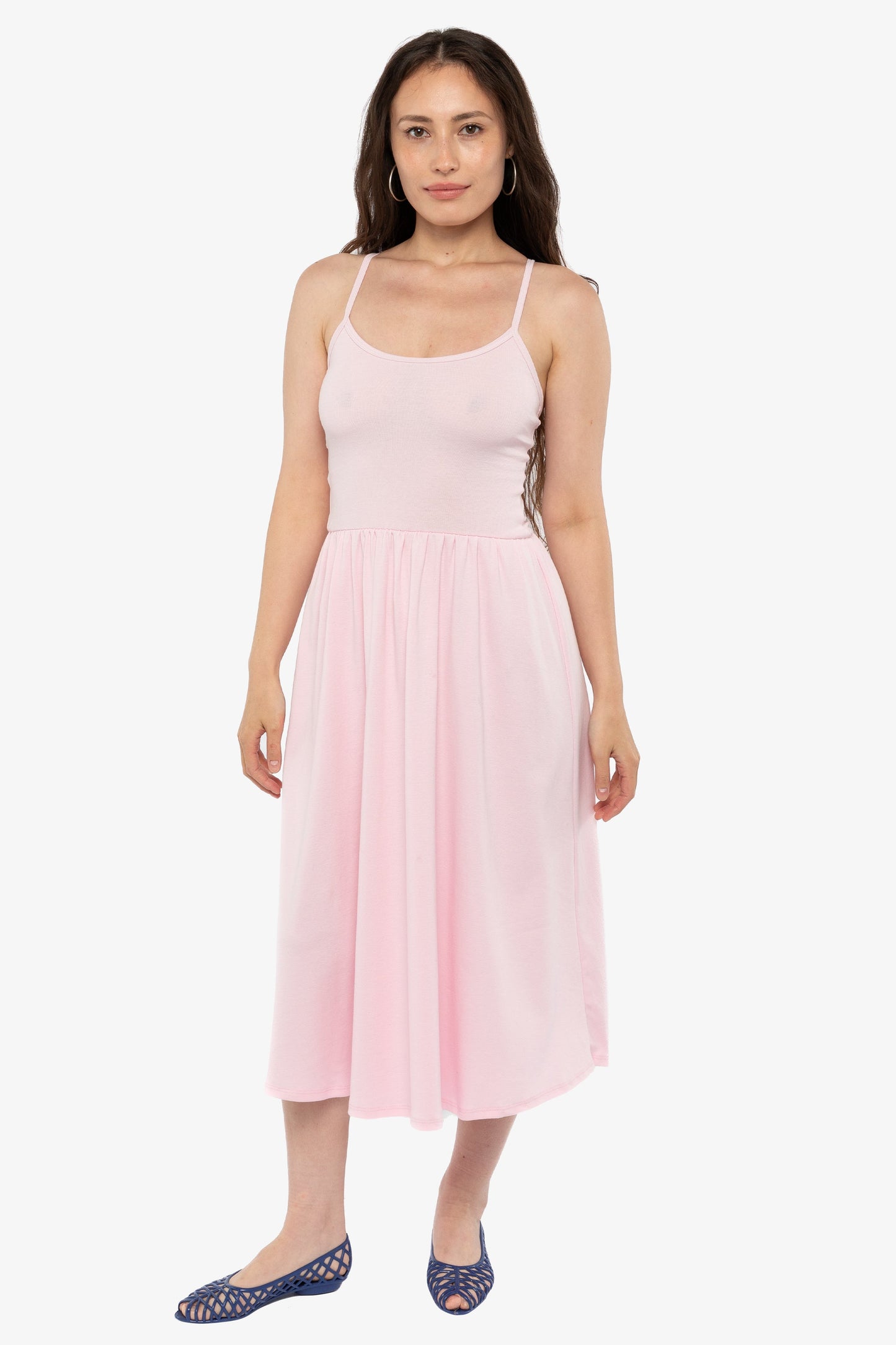 43208X - Baby Rib Cross Back Midi Dress