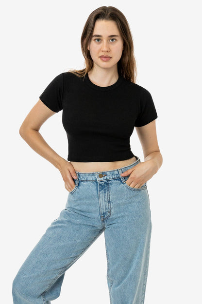 4325 - Baby Rib Short Sleeve Crop Tee