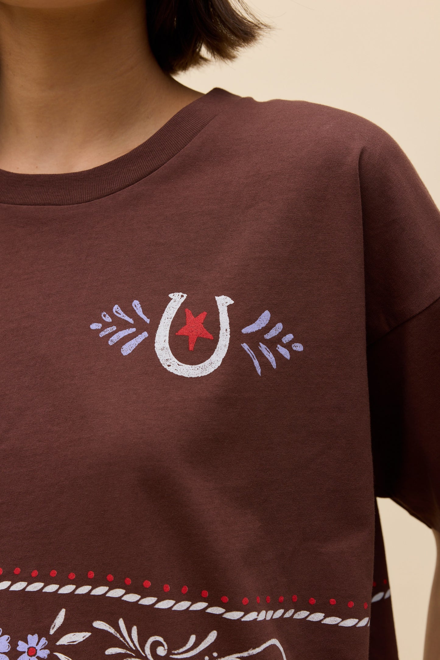 floral horse pattern merch tee