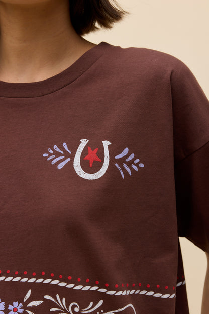 floral horse pattern merch tee