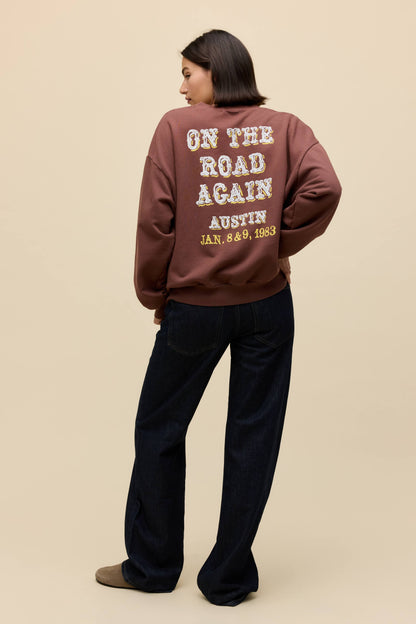 willie nelson in austin oversized crew sweatshirt