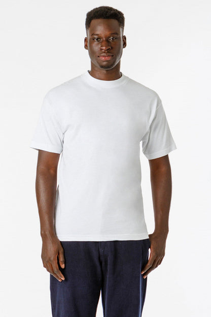 2017MN - 6.0oz Mock Crew Neck Heavy Combed Cotton T-Shirt