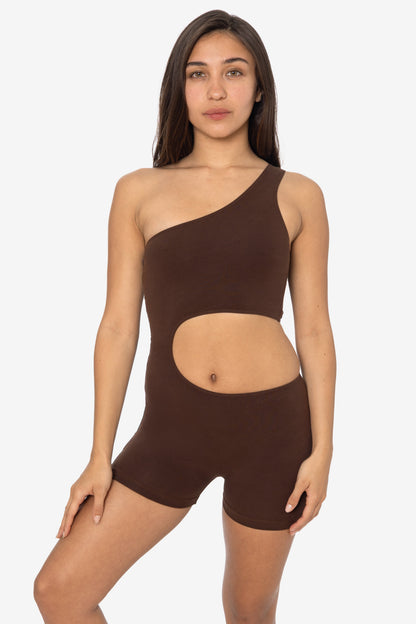 83047GD-SH - Garment Dye Asymmetrical Short Biketard