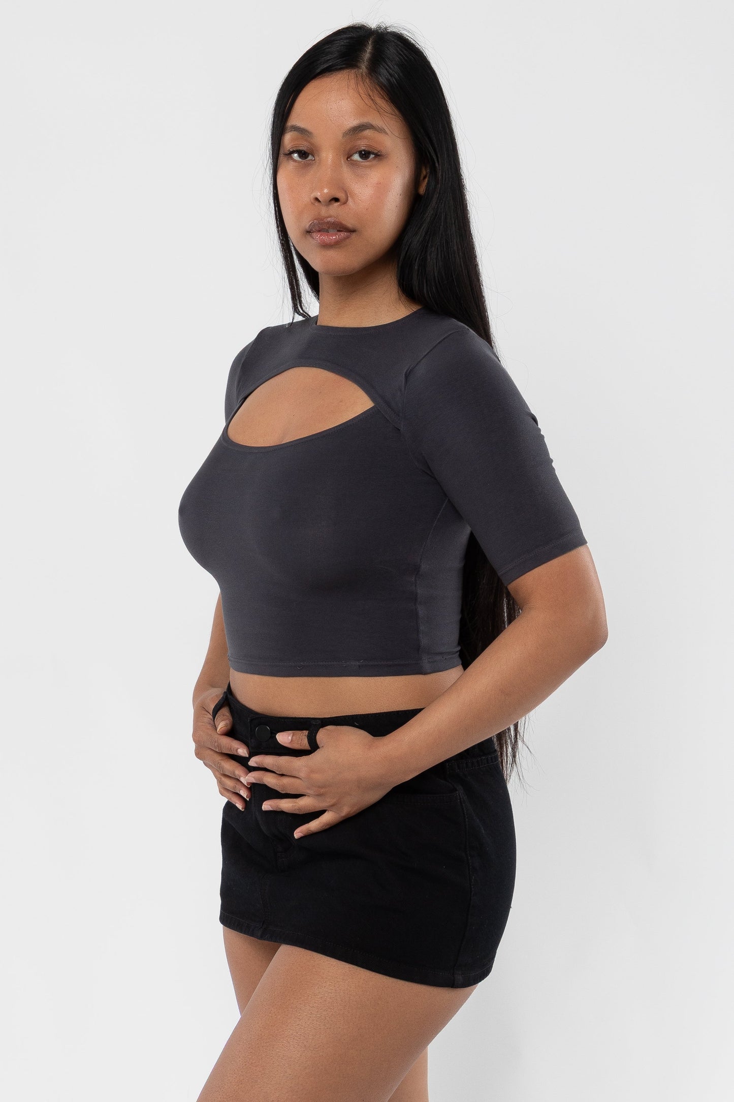 83071GD - Cut Out Crop Top