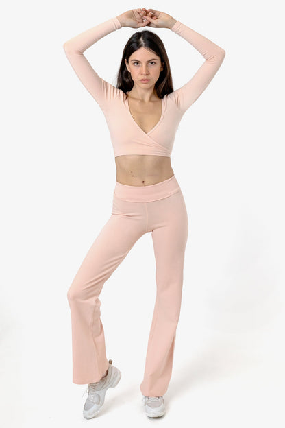 83077GD - Garment Dye Long Sleeve Wrap Top