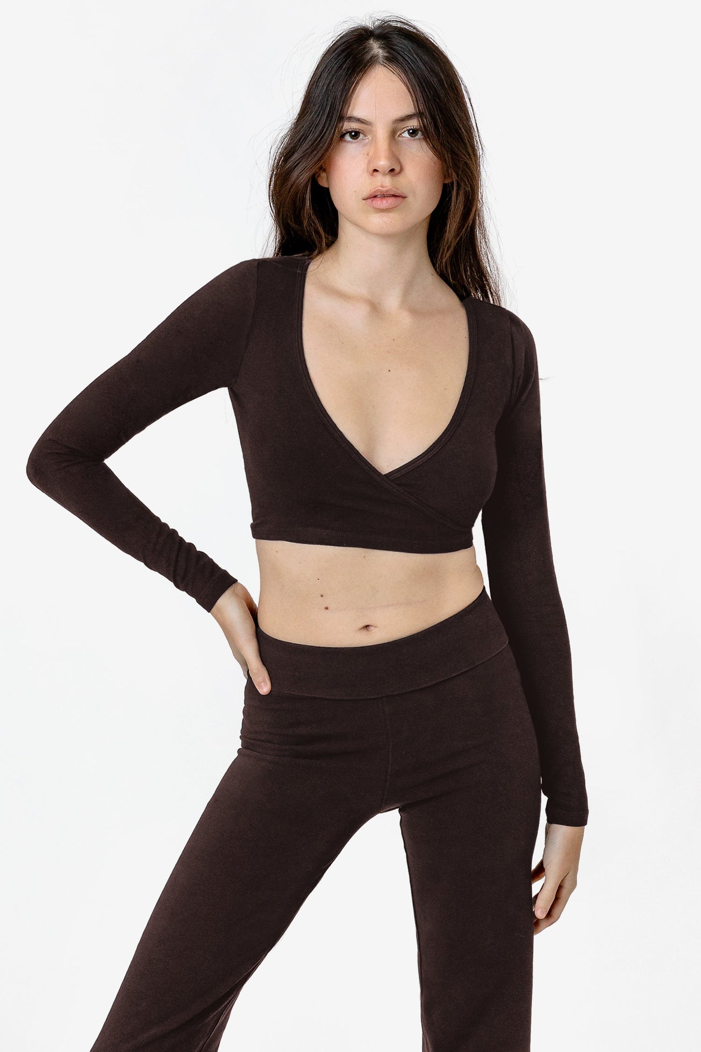 83077GD - Garment Dye Long Sleeve Wrap Top
