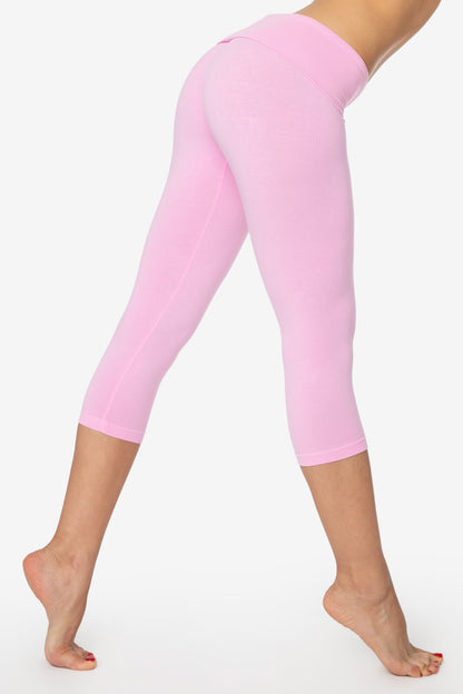 8346GD - Garment Dye Cotton Spandex Cropped Yoga Legging