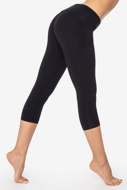 8346GD - Garment Dye Cotton Spandex Cropped Yoga Legging