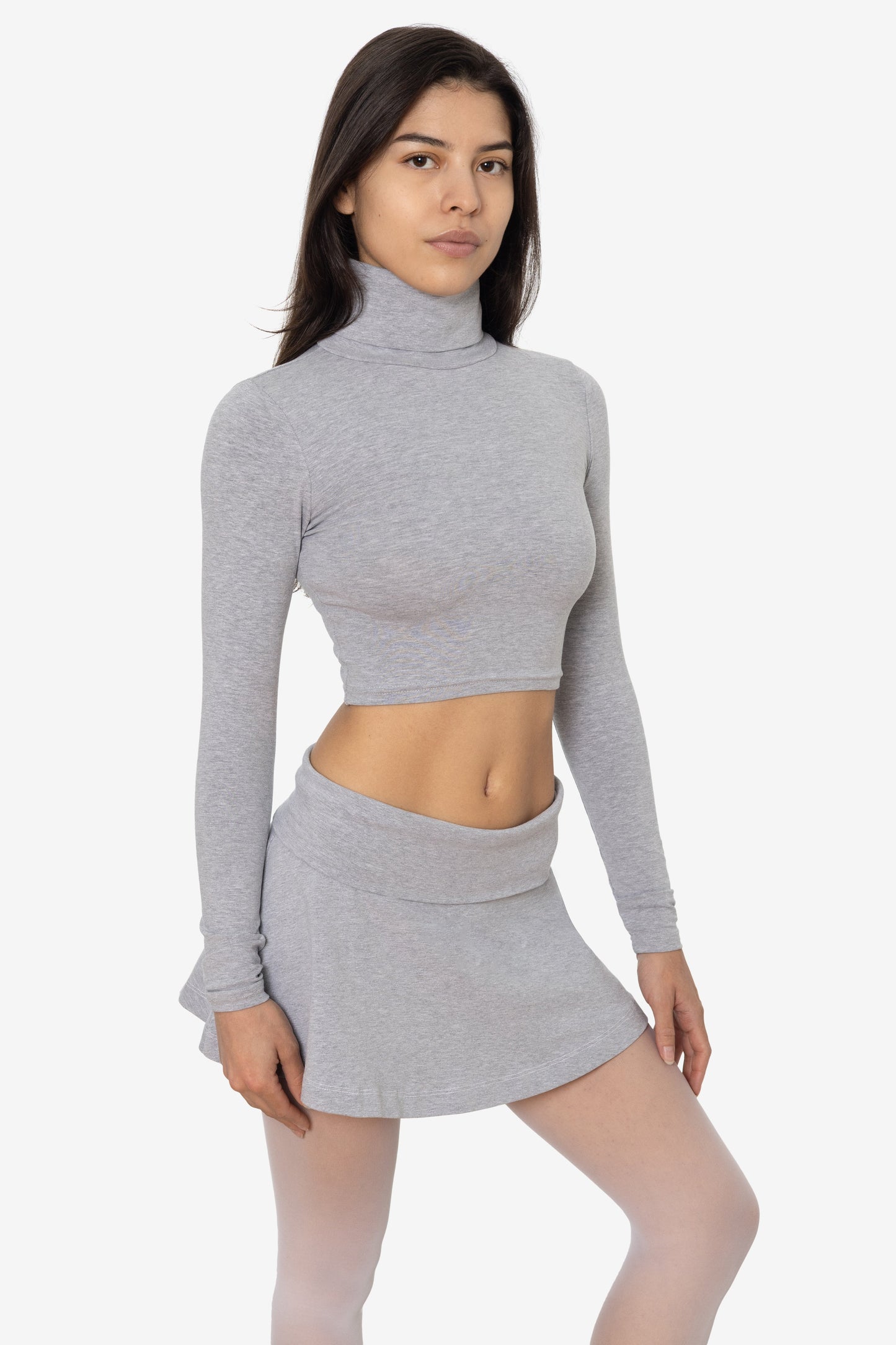 8366GD - Cropped Cotton Spandex Garment Dye Turtleneck