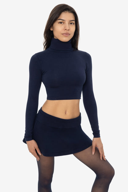 8366GD - Cropped Cotton Spandex Garment Dye Turtleneck
