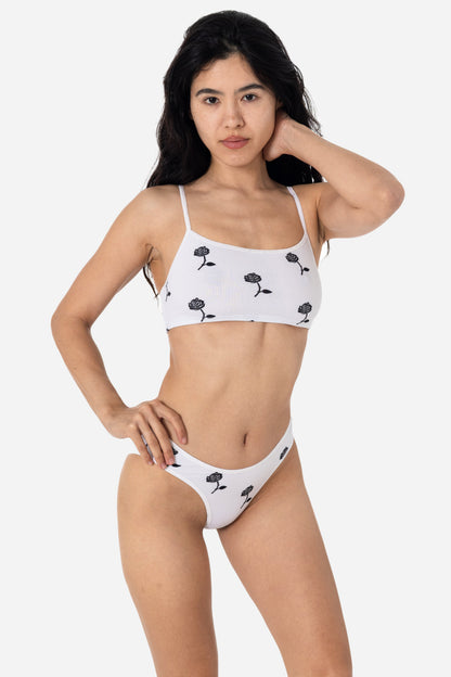 8370P - Printed Spaghetti Crop Top