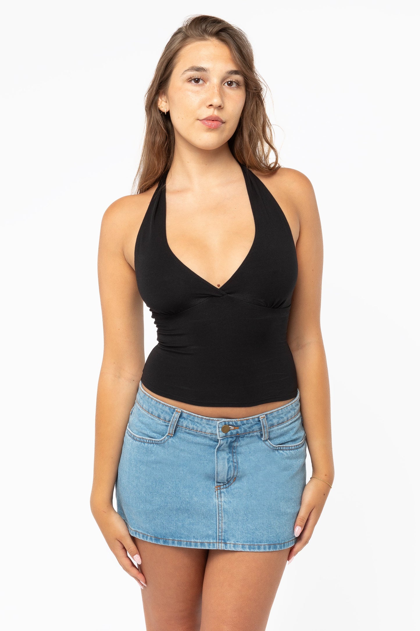8375 - Cotton Spandex Halter Top