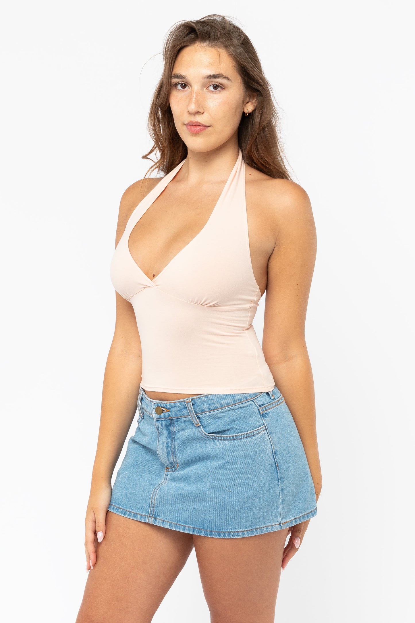 8375 - Cotton Spandex Halter Top