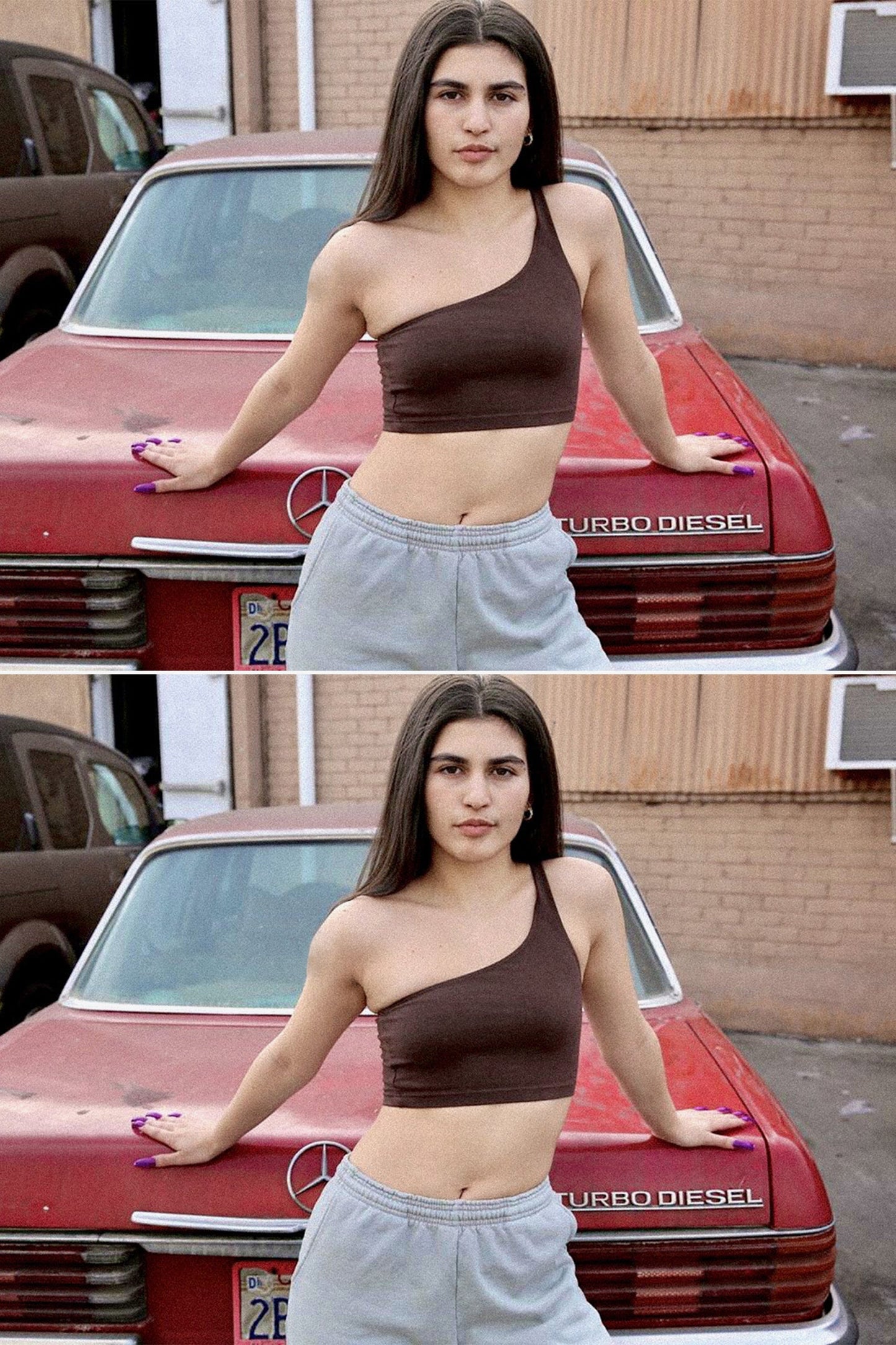 8389GD - Garment Dye One Shoulder Crop Top
