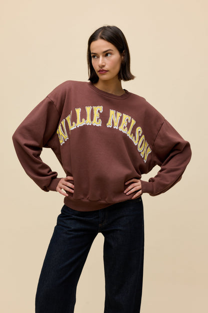 willie nelson in austin oversized crew sweatshirt