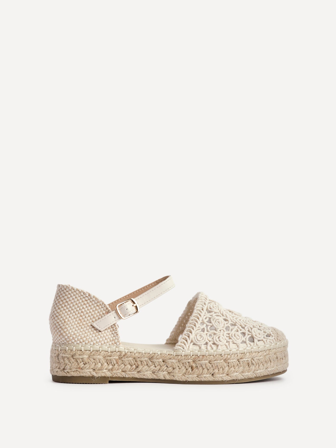 Adelina Beige Woven Espadrille Sandals