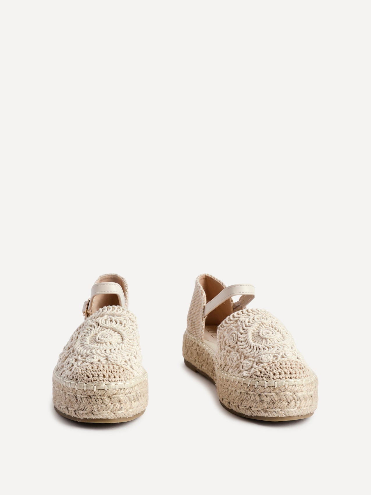 Adelina Beige Woven Espadrille Sandals