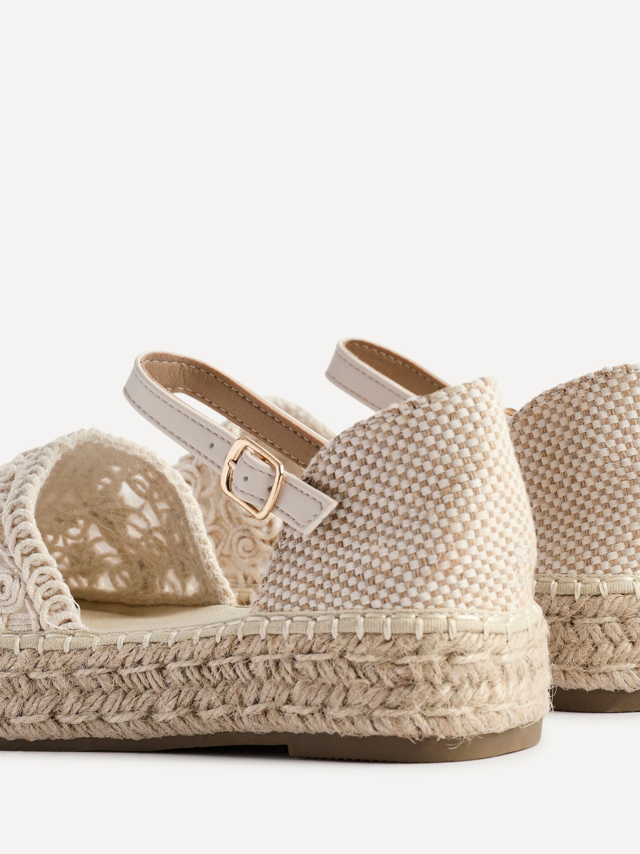 Adelina Beige Woven Espadrille Sandals