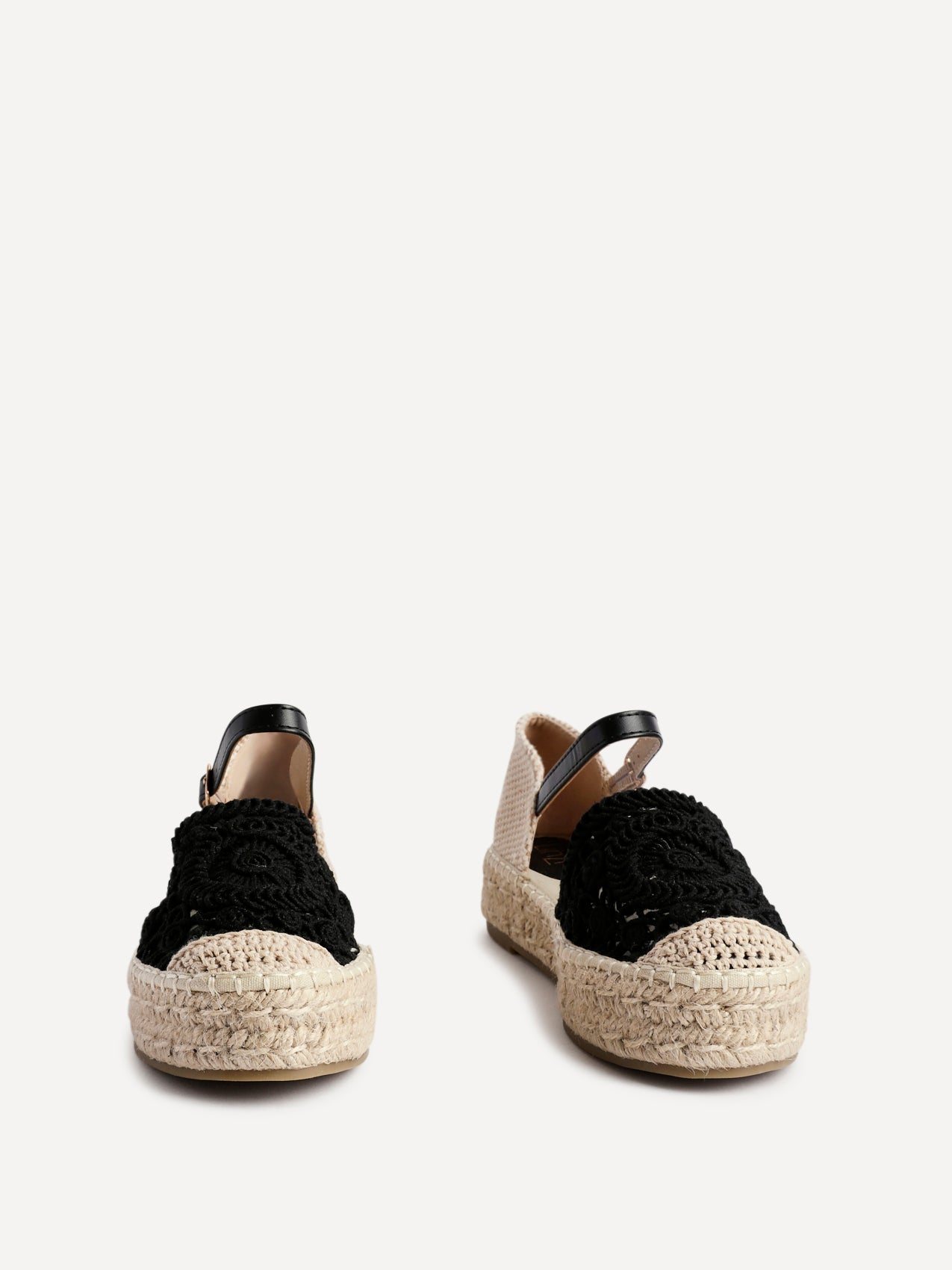 Adelina Black Woven Espadrille Sandals