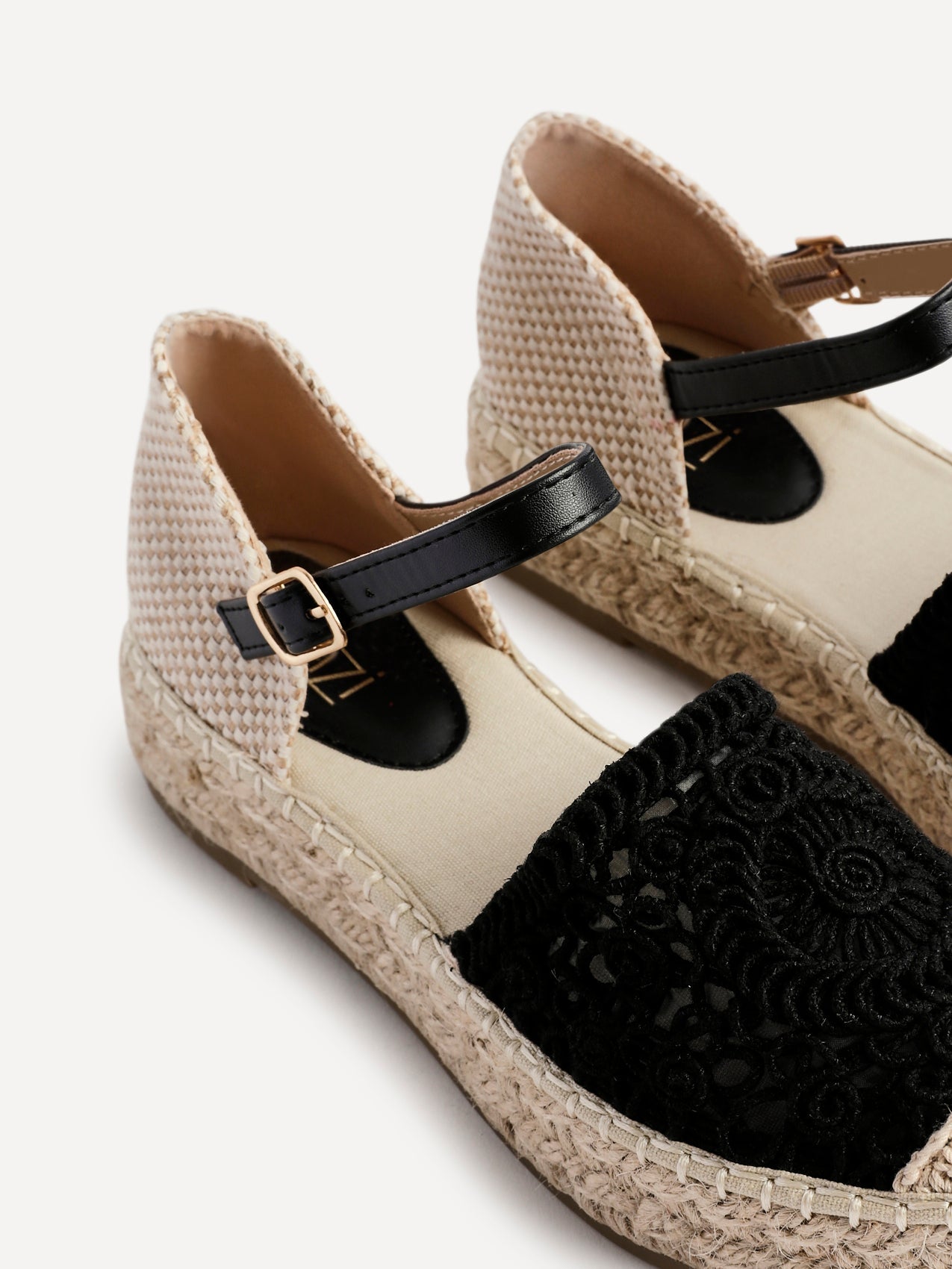 Adelina Black Woven Espadrille Sandals