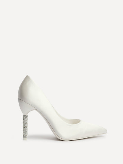Adore Bridal Ivory Satin Court Heels