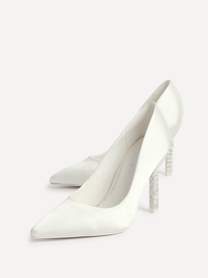 Adore Bridal Ivory Satin Court Heels
