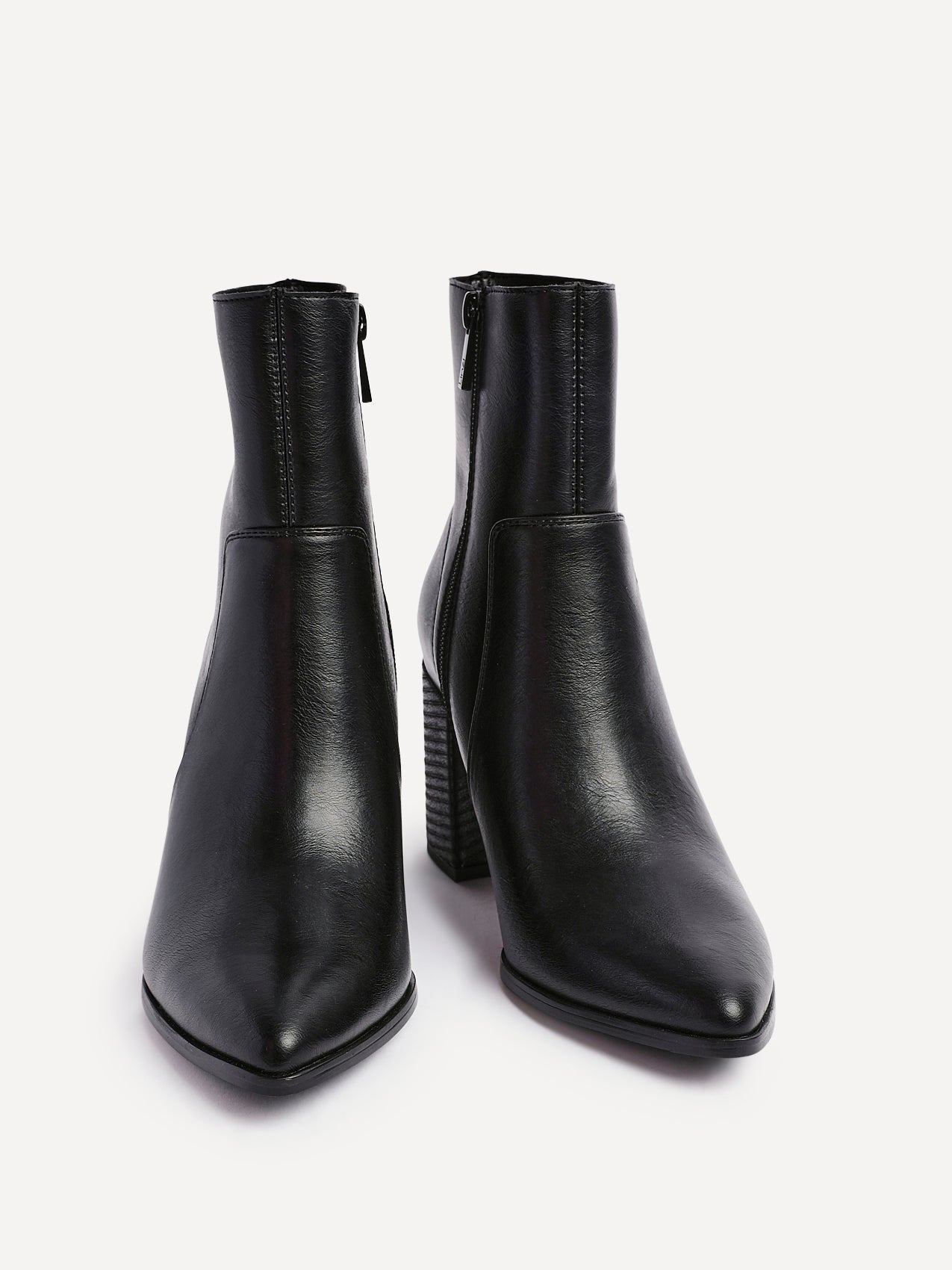 Advance Black Faux Leather Heeled Ankle Boots