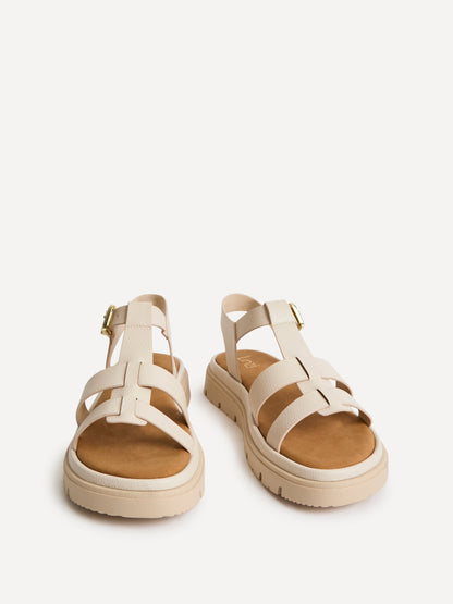 Adventure Beige Gladiator Flat Sandals